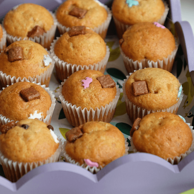 Mini banana chocolate cupcake