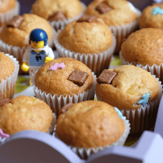 Mini banana chocolate cupcake